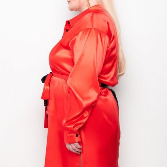 PLUS NONE OF YOUR BUSSINESS MINI BUTTON UP DRESS ( BRAND NEW !!!! ) - Picture 6 of 9